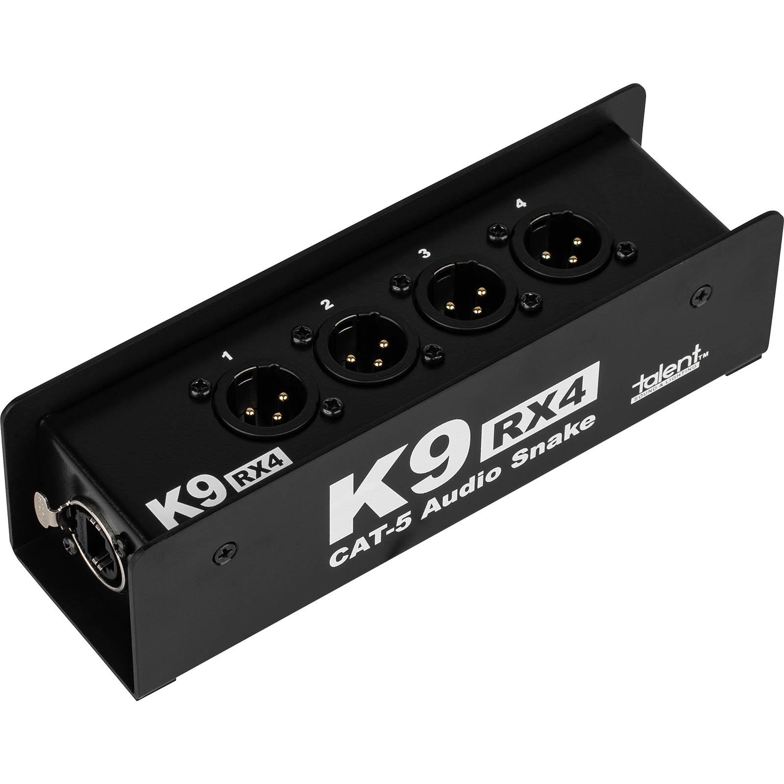 Talent K9RX4 4 Channel Cat5 XLR Audio Snake Box